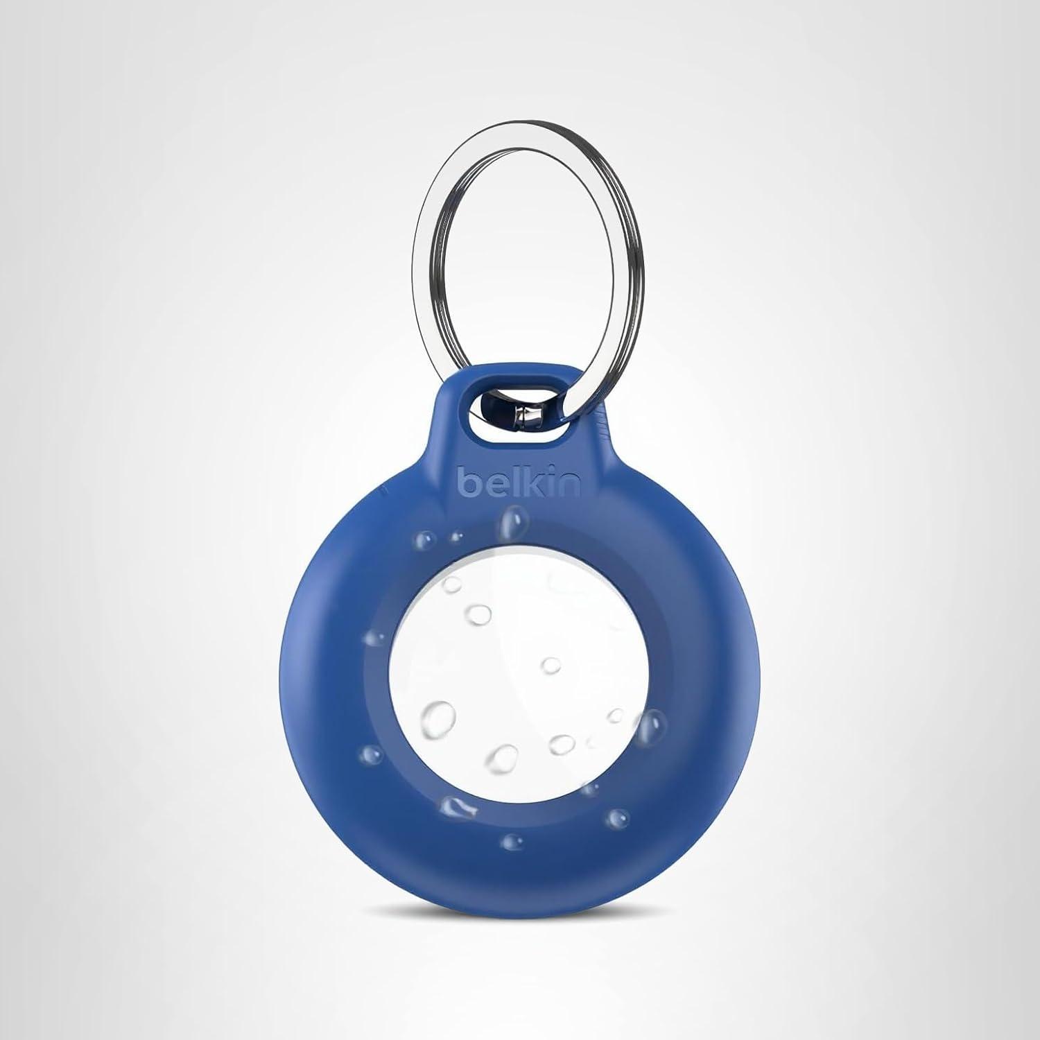imageBelkin Apple AirTag Secure Holder with Key Ring Durable Scratch Resistant Case With Open Face amp Raised Edges Protective AirTag Keychain Accessory For Keys Pets Luggage Backpacks BlueBlue