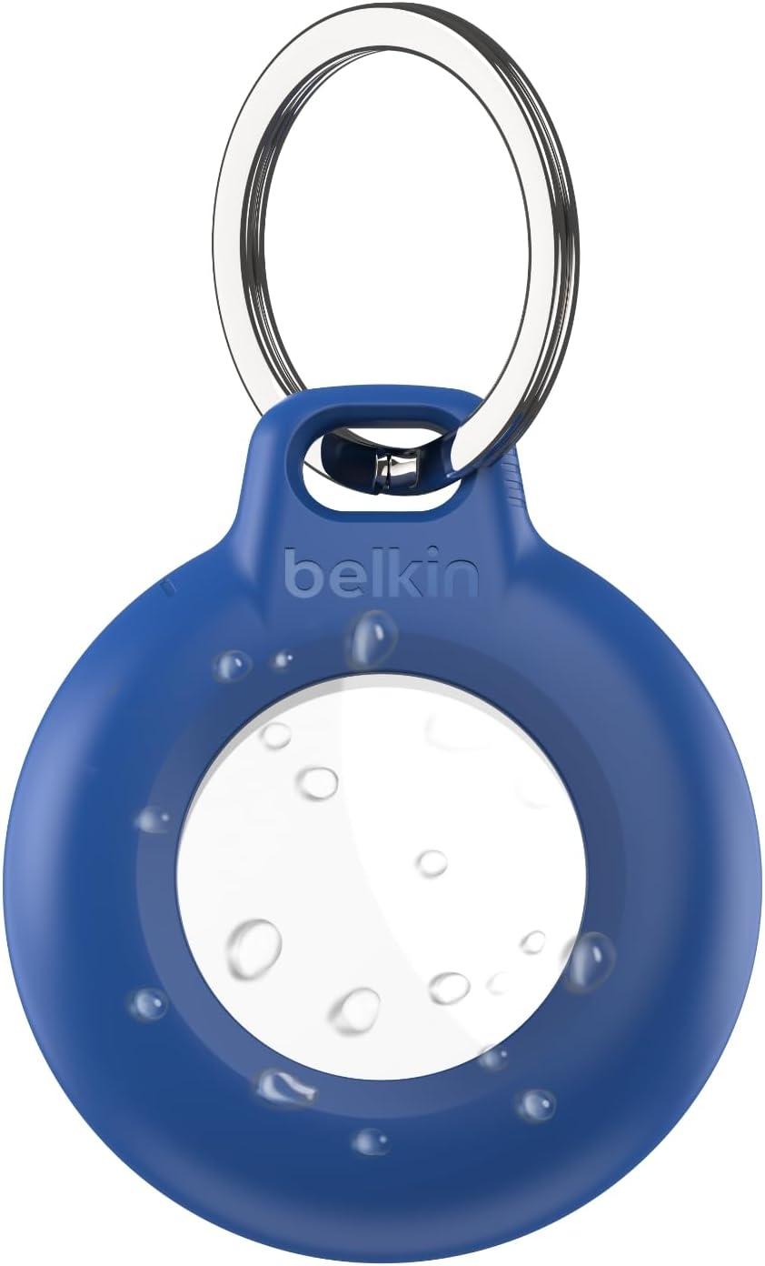 imageBelkin Apple AirTag Secure Holder with Key Ring Durable Scratch Resistant Case With Open Face amp Raised Edges Protective AirTag Keychain Accessory For Keys Pets Luggage Backpacks BlueBlue