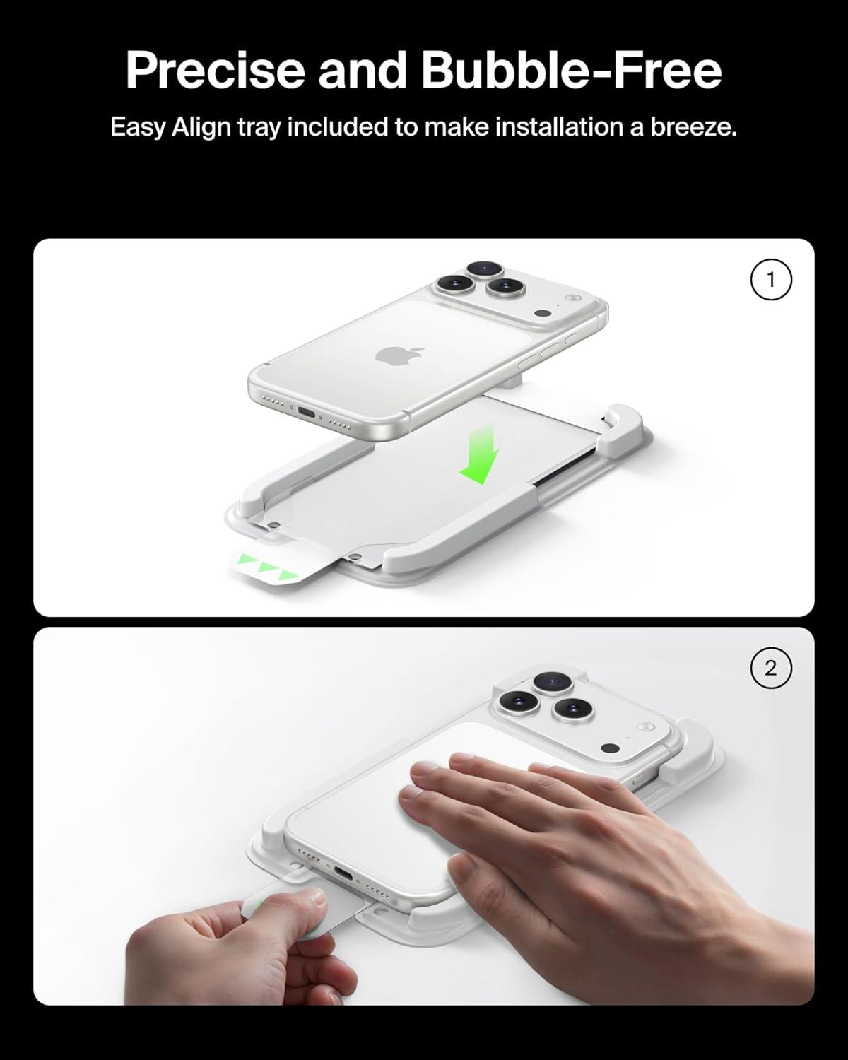 imageBelkin ScreenForce UltraGlass 2 Screen Protector for iPhone 17 Pro Max 25X Stronger Glass ScratchResistant amp Impact Protection Easy Align Tray for BubbleFree Application Made with Recycled GlassiPhone 17 Pro