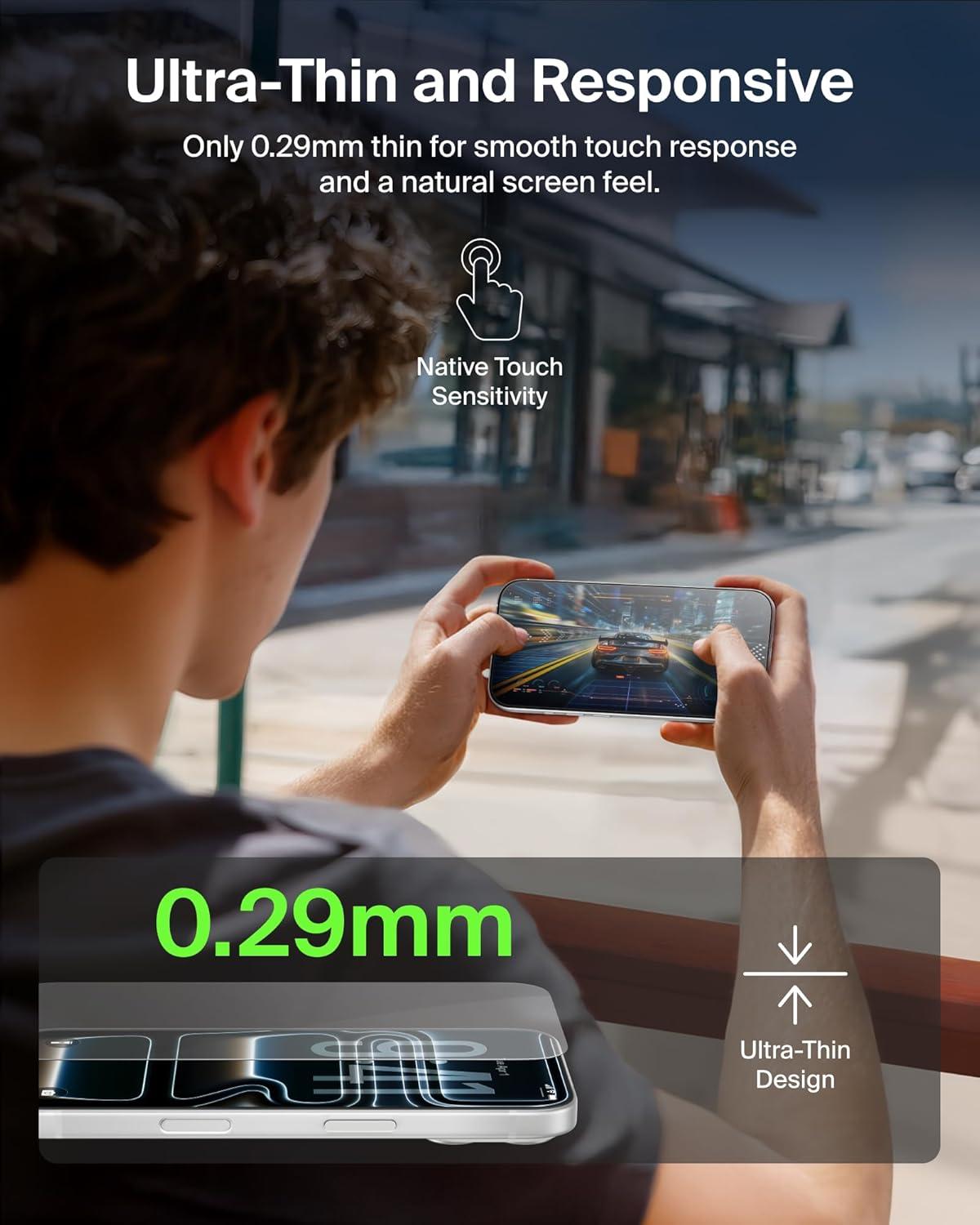 imageBelkin ScreenForce UltraGlass 2 Screen Protector for iPhone 17 Pro Max 25X Stronger Glass ScratchResistant amp Impact Protection Easy Align Tray for BubbleFree Application Made with Recycled GlassiPhone 17 Pro