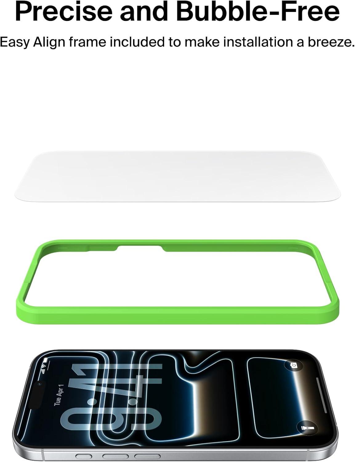 imageBelkin ScreenForce UltraGlass 2 Screen Protector for iPhone 17 Pro Max 25X Stronger Glass ScratchResistant amp Impact Protection Easy Align Tray for BubbleFree Application Made with Recycled GlassiPhone 17 Pro