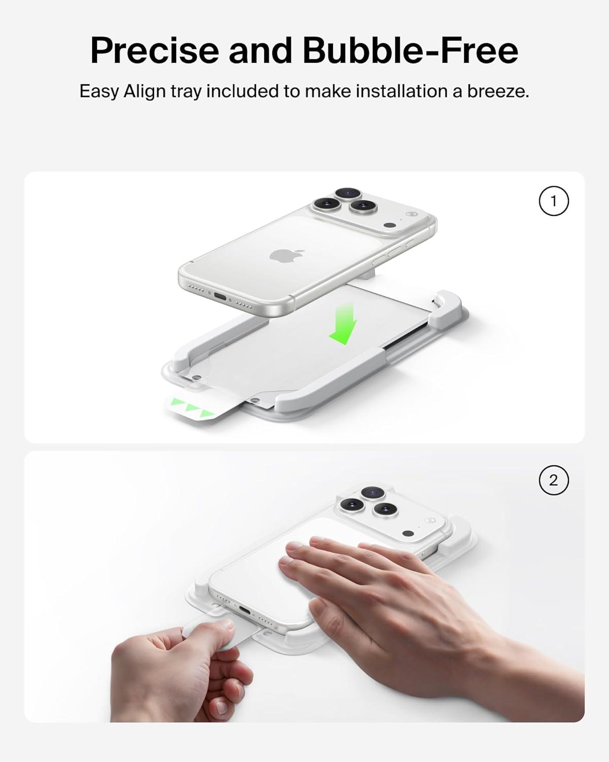 imageBelkin ScreenForce UltraGlass 2 Screen Protector for iPhone 17 Pro Max 25X Stronger Glass ScratchResistant amp Impact Protection Easy Align Tray for BubbleFree Application Made with Recycled GlassiPhone 17 Pro