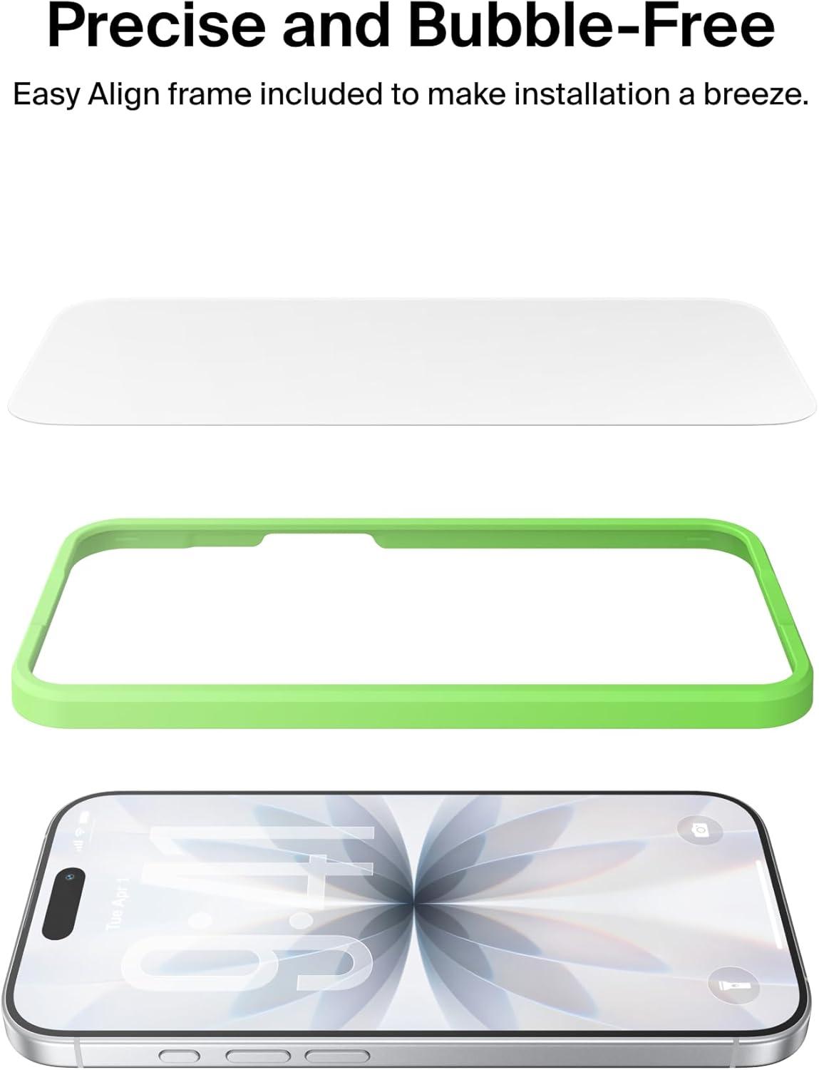 imageBelkin ScreenForce UltraGlass 2 Screen Protector for iPhone 17 Pro Max 25X Stronger Glass ScratchResistant amp Impact Protection Easy Align Tray for BubbleFree Application Made with Recycled GlassiPhone 17