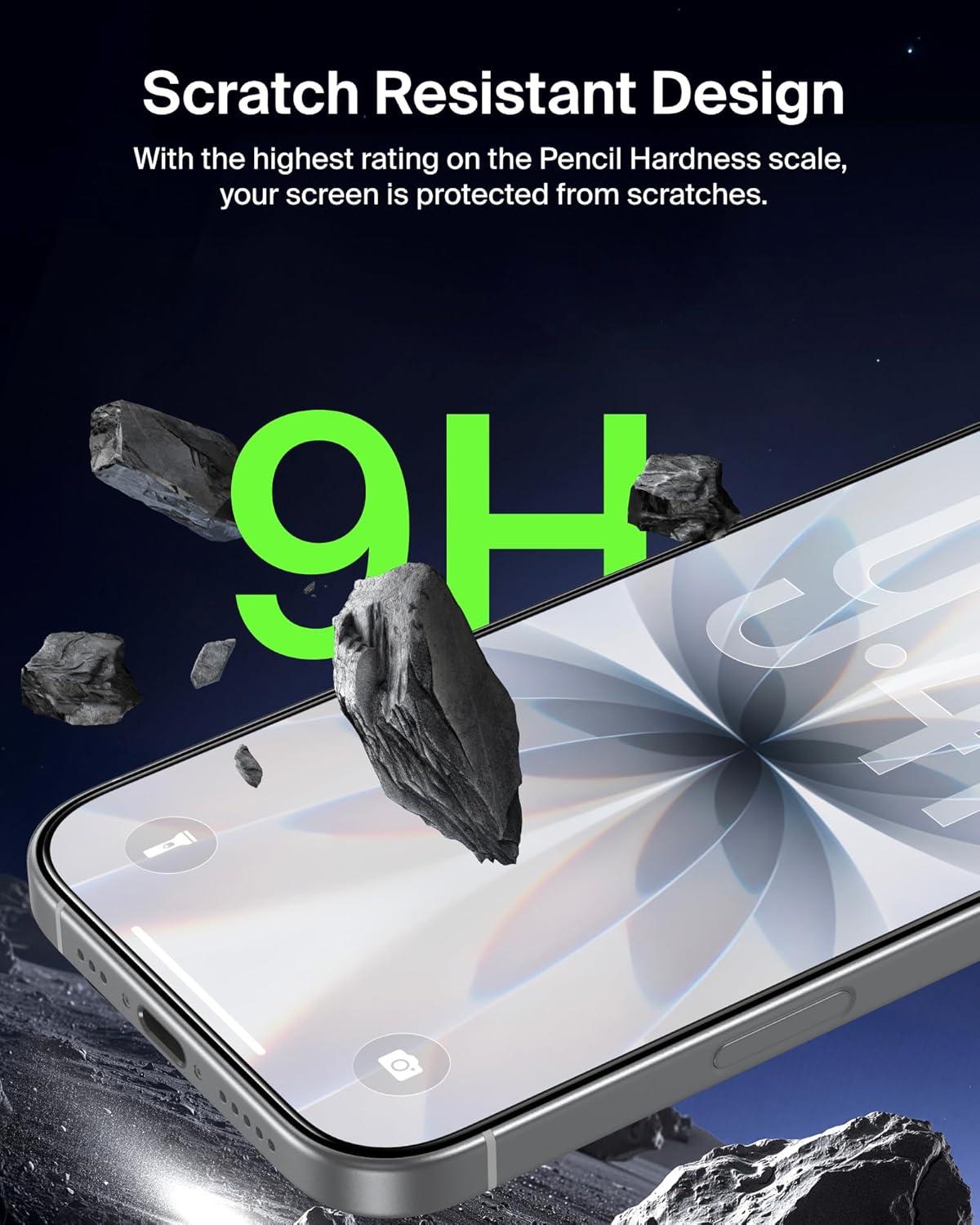 imageBelkin ScreenForce UltraGlass 2 Screen Protector for iPhone 17 Pro Max 25X Stronger Glass ScratchResistant amp Impact Protection Easy Align Tray for BubbleFree Application Made with Recycled GlassiPhone 17