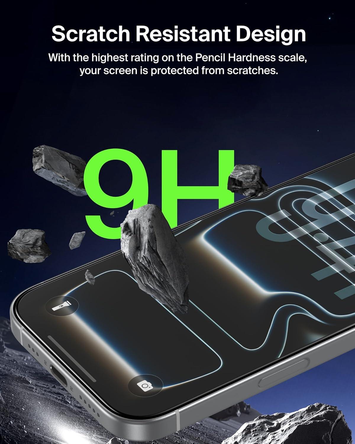 imageBelkin ScreenForce UltraGlass 2 Screen Protector for iPhone 17 Pro Max 25X Stronger Glass ScratchResistant amp Impact Protection Easy Align Tray for BubbleFree Application Made with Recycled GlassiPhone 17 Pro