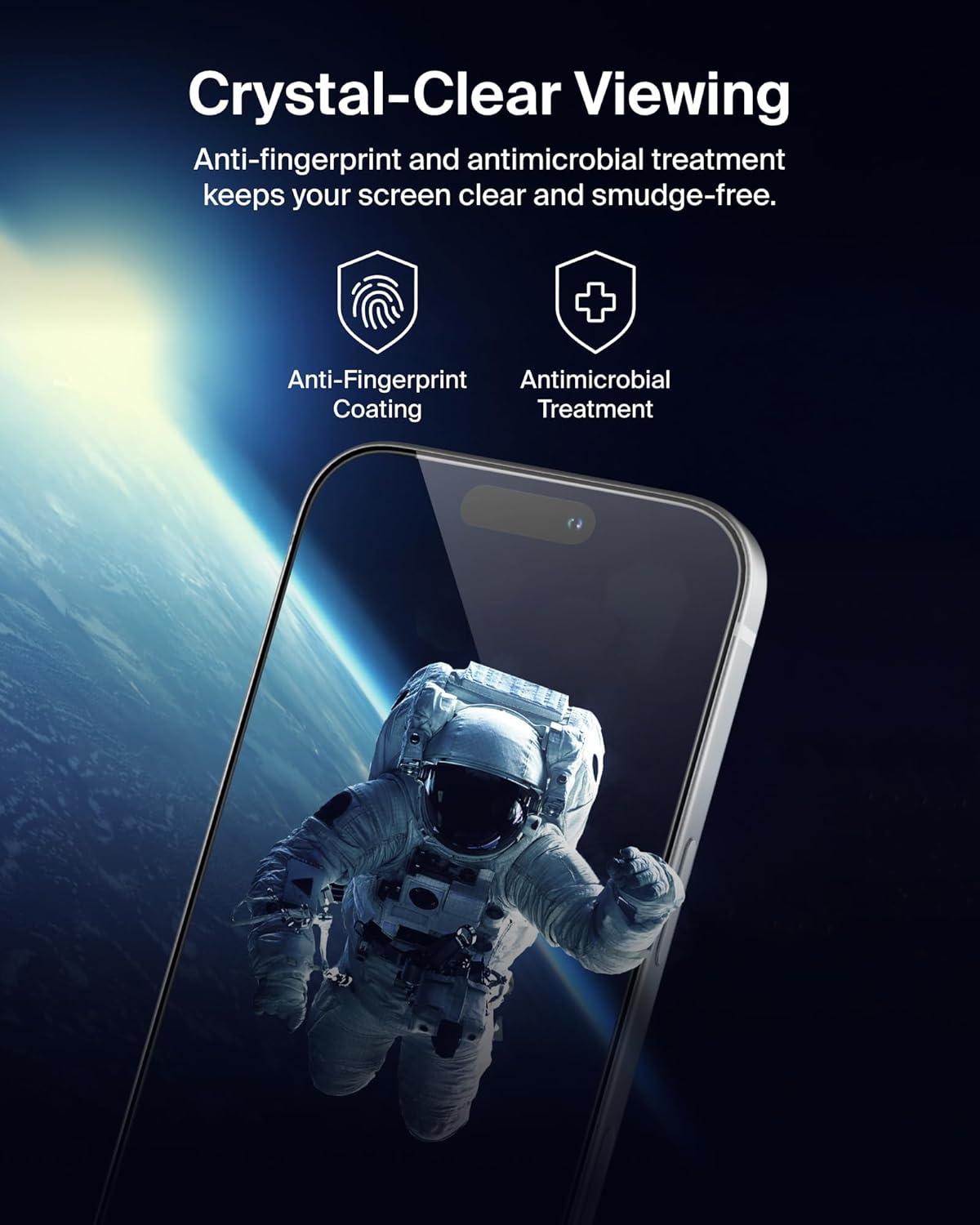 imageBelkin ScreenForce UltraGlass 2 Screen Protector for iPhone 17 Pro Max 25X Stronger Glass ScratchResistant amp Impact Protection Easy Align Tray for BubbleFree Application Made with Recycled GlassiPhone 17