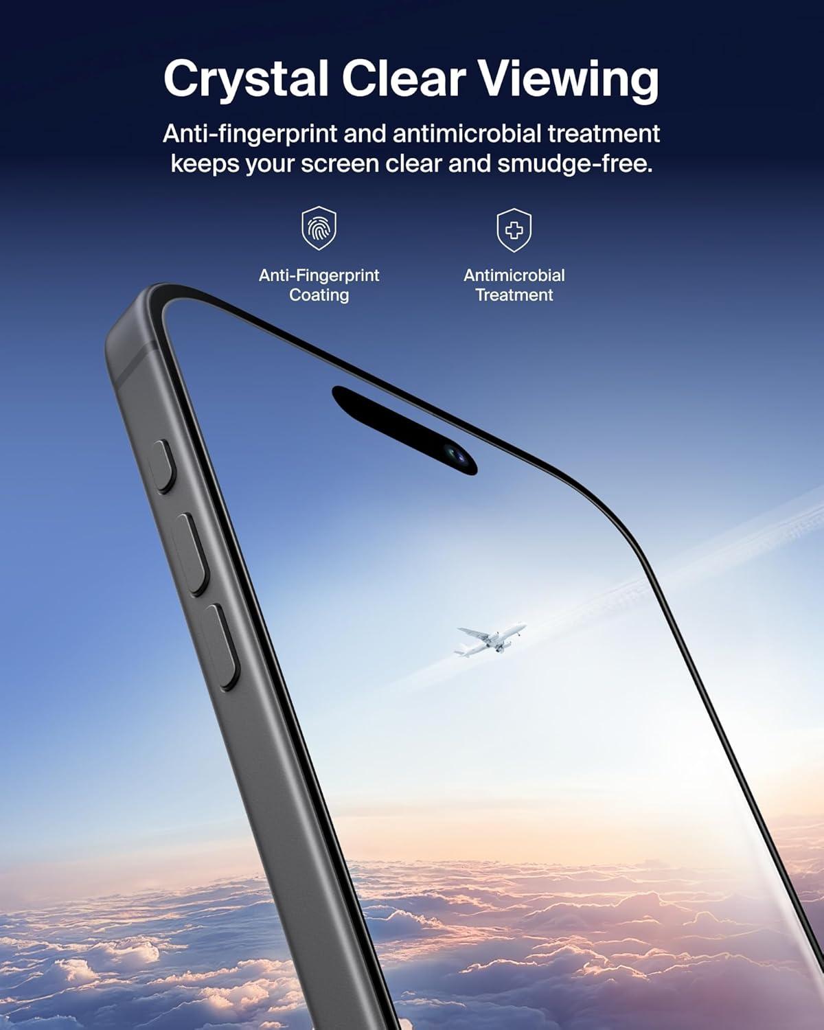 imageBelkin ScreenForce UltraGlass 2 Screen Protector for iPhone 17 Pro Max 25X Stronger Glass ScratchResistant amp Impact Protection Easy Align Tray for BubbleFree Application Made with Recycled GlassiPhone 17 Pro
