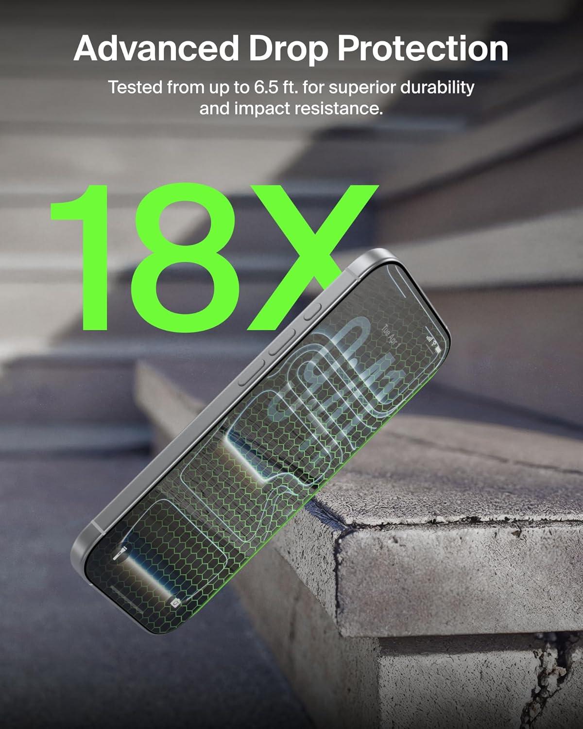 imageBelkin ScreenForce UltraGlass 2 Screen Protector for iPhone 17 Pro Max 25X Stronger Glass ScratchResistant amp Impact Protection Easy Align Tray for BubbleFree Application Made with Recycled GlassiPhone 17 Pro