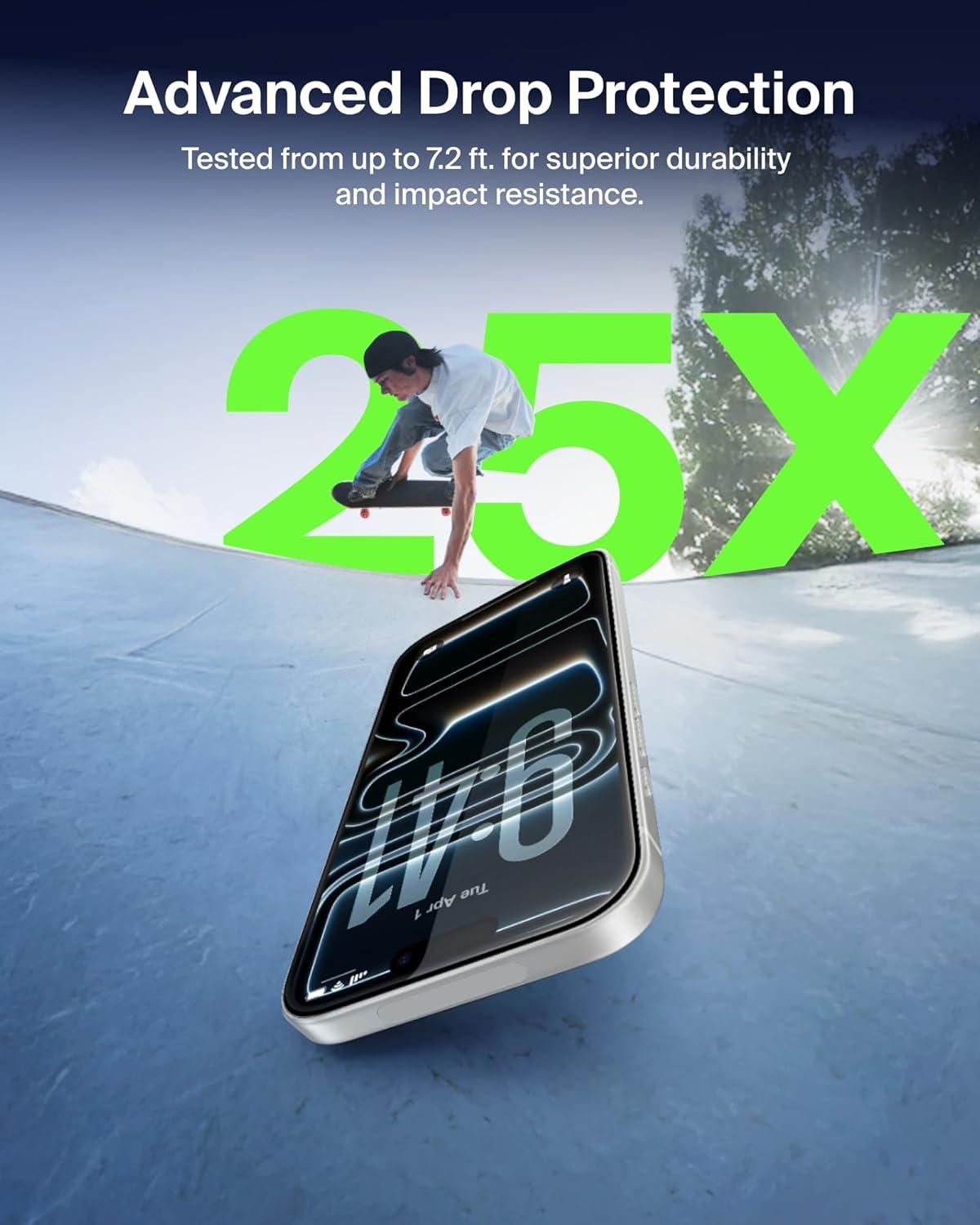 imageBelkin ScreenForce UltraGlass 2 Screen Protector for iPhone 17 Pro Max 25X Stronger Glass ScratchResistant amp Impact Protection Easy Align Tray for BubbleFree Application Made with Recycled GlassiPhone 17 Pro