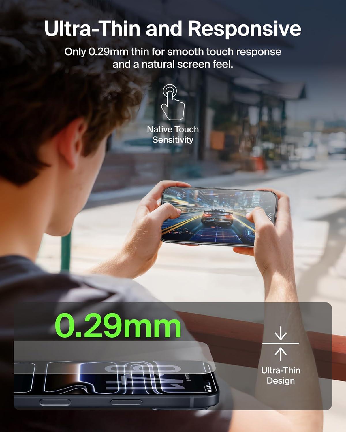 imageBelkin ScreenForce UltraGlass 2 Screen Protector for iPhone 17 Pro Max 25X Stronger Glass ScratchResistant amp Impact Protection Easy Align Tray for BubbleFree Application Made with Recycled GlassiPhone 17 Pro Max