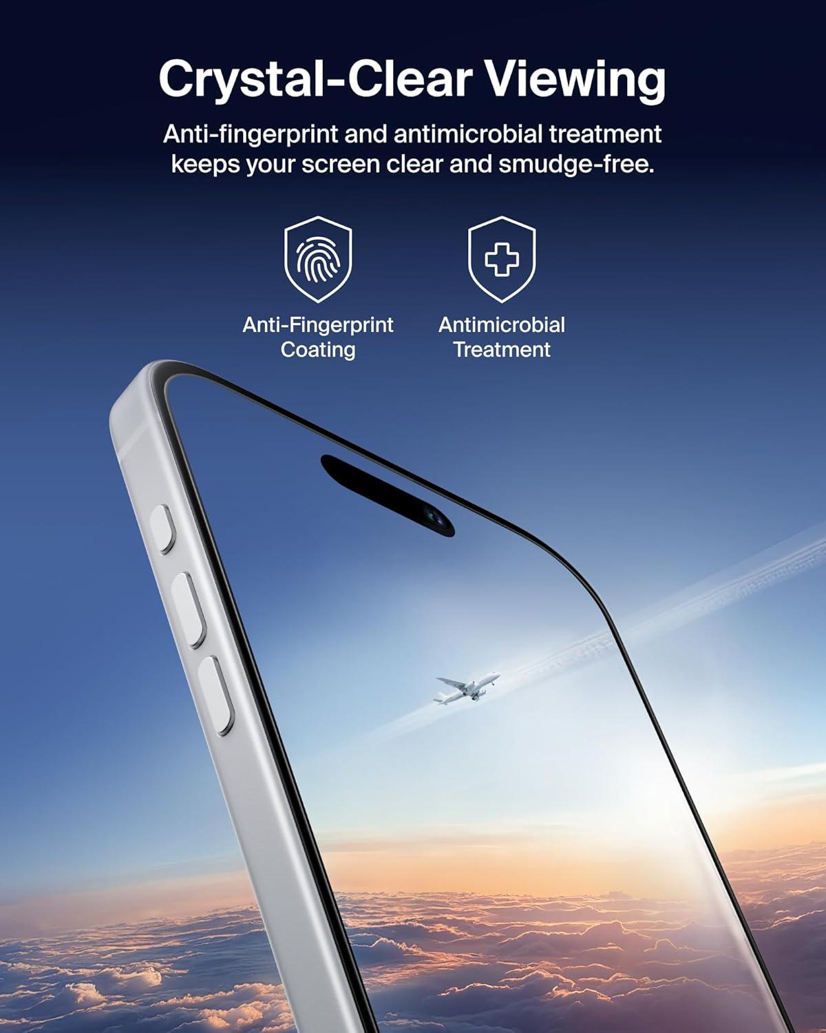 imageBelkin ScreenForce UltraGlass 2 Screen Protector for iPhone 17 Pro Max 25X Stronger Glass ScratchResistant amp Impact Protection Easy Align Tray for BubbleFree Application Made with Recycled GlassiPhone 17