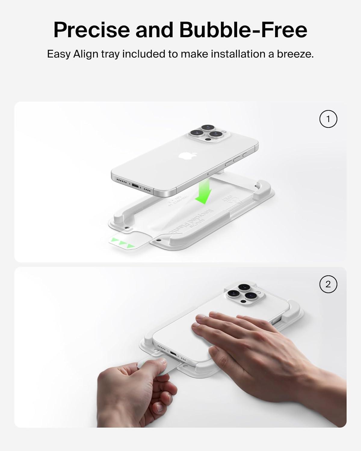 imageBelkin ScreenForce UltraGlass 2 Screen Protector for iPhone 17 Pro Max 25X Stronger Glass ScratchResistant amp Impact Protection Easy Align Tray for BubbleFree Application Made with Recycled GlassiPhone 17 Pro