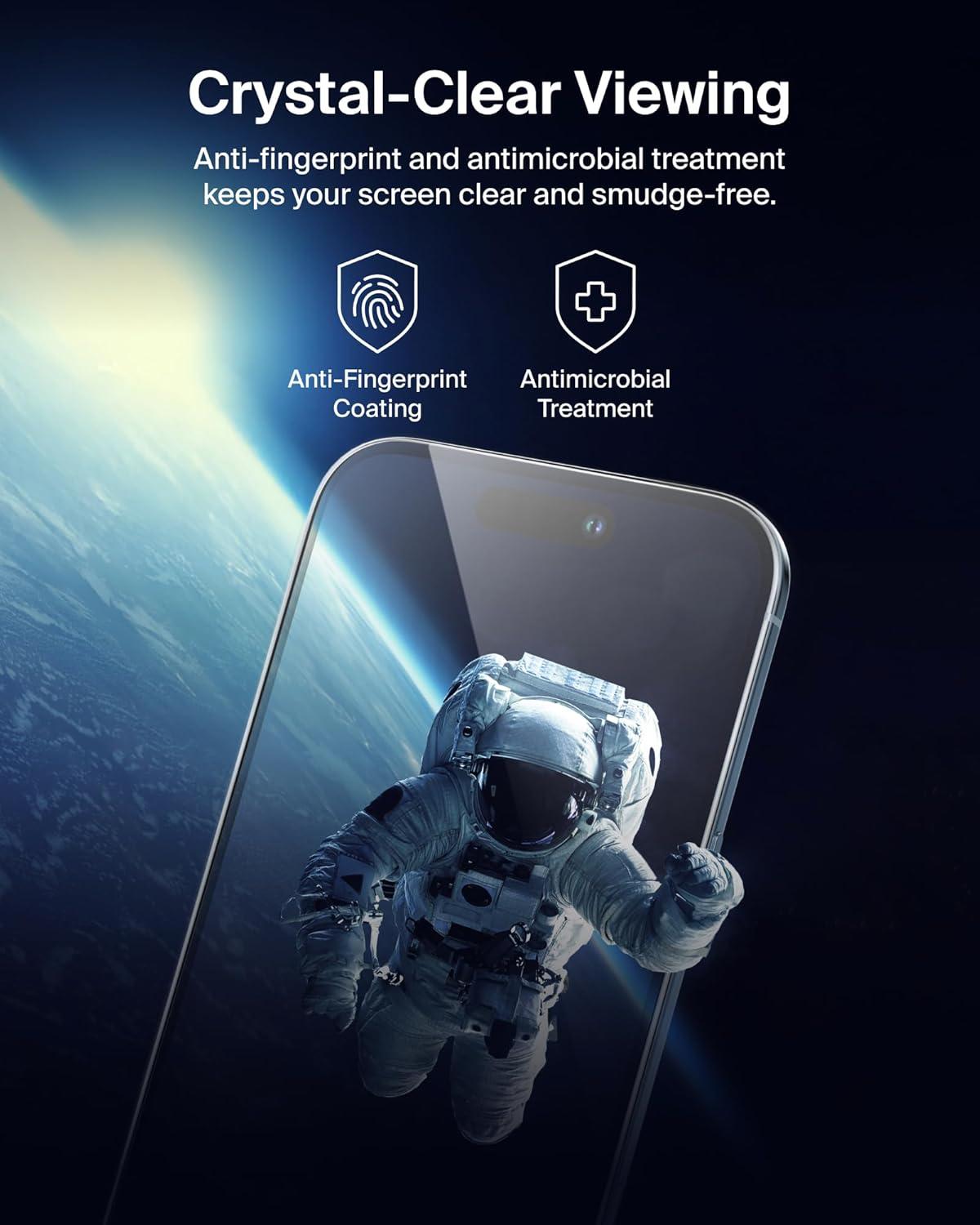 imageBelkin ScreenForce UltraGlass 2 Screen Protector for iPhone 17 Pro Max 25X Stronger Glass ScratchResistant amp Impact Protection Easy Align Tray for BubbleFree Application Made with Recycled GlassiPhone 17 Pro Max