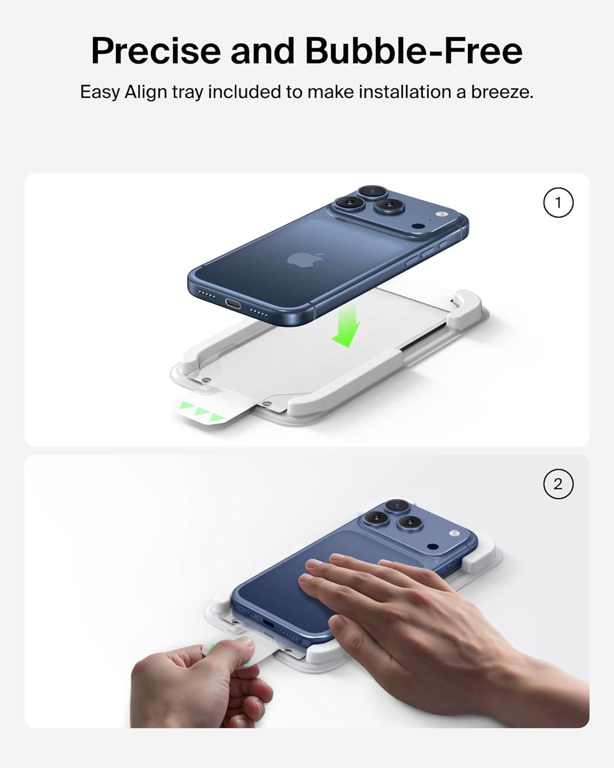 imageBelkin ScreenForce UltraGlass 2 Screen Protector for iPhone 17 Pro Max 25X Stronger Glass ScratchResistant amp Impact Protection Easy Align Tray for BubbleFree Application Made with Recycled GlassiPhone 17 Pro Max