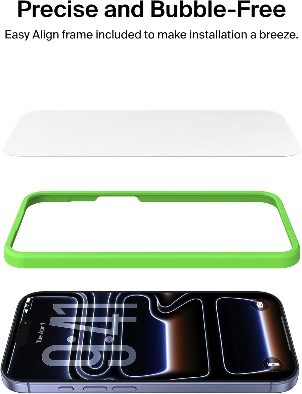 imageBelkin ScreenForce UltraGlass 2 Screen Protector for iPhone 17 Pro Max 25X Stronger Glass ScratchResistant amp Impact Protection Easy Align Tray for BubbleFree Application Made with Recycled GlassiPhone 17 Pro Max