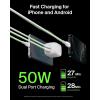 Belkin 2-Port USB C Charger Block 50W, Dual-Port GaN Charger w/ 2X USB C Ports & Included 1M C-C Cable, Fast Charging for MacBook, iPhone, iPad, Chromebook, Galaxy, Pixel – Travel Essentials – White(Single Pack + USB-C Cable)