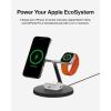 Belkin MagSafe-Compatible Charger, 3-in-1 Wireless Charging Station, Qi2-Certified 15W Wireless Charge for Apple iPhone 17 Series, Apple Watch, AirPods w/Non-Slip Base, 40W Included – Black(Black)