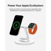 Belkin MagSafe-Compatible Charger, 3-in-1 Wireless Charging Station, Qi2-Certified 15W Wireless Charge for Apple iPhone 17 Series, Apple Watch, AirPods w/Non-Slip Base, 40W Included – Black(White)