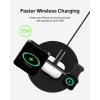 Belkin MagSafe-Compatible Charger, 3-in-1 Wireless Charging Station, Qi2-Certified 15W Wireless Charge for Apple iPhone 17 Series, Apple Watch, AirPods w/Non-Slip Base, 40W Included – Black(Black)