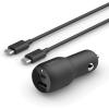 Belkin 36-Watt Dual-USB Car Charger – Power Delivery 2 18W USB-C Ports with PPS Charging Apple iPhone 14, 14 Pro, 14 Pro Max, iPhone 13, 13 Pro, 13 Pro Max Samsung Galaxy, AirPods – USB-C Charger(Dual USB-A & C 37W + USB-C Cable)