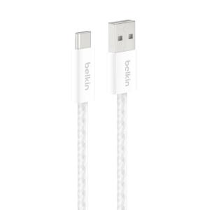 Belkin USB A to USB C Cable, 3.3ft, 15W – Type C Charger, iPhone Charger Cord, Soft, Braided, Flexible for iPhone 17 & 16, Galaxy S25, Pixel 10, iPad Pro, Airpods Pro, Switch & More – White(White)
