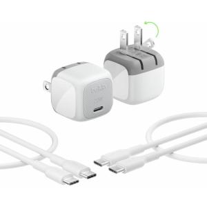Belkin USB C Charger Block 20W (2 Pack) – USB C Cable Included – Fast Charging Block, Type C Wall Charger – Apple iPhone 17, Air, Pro, Samsung Galaxy S25, Google Pixel 10, iPad, AirPods, etc – White(New Gen)
