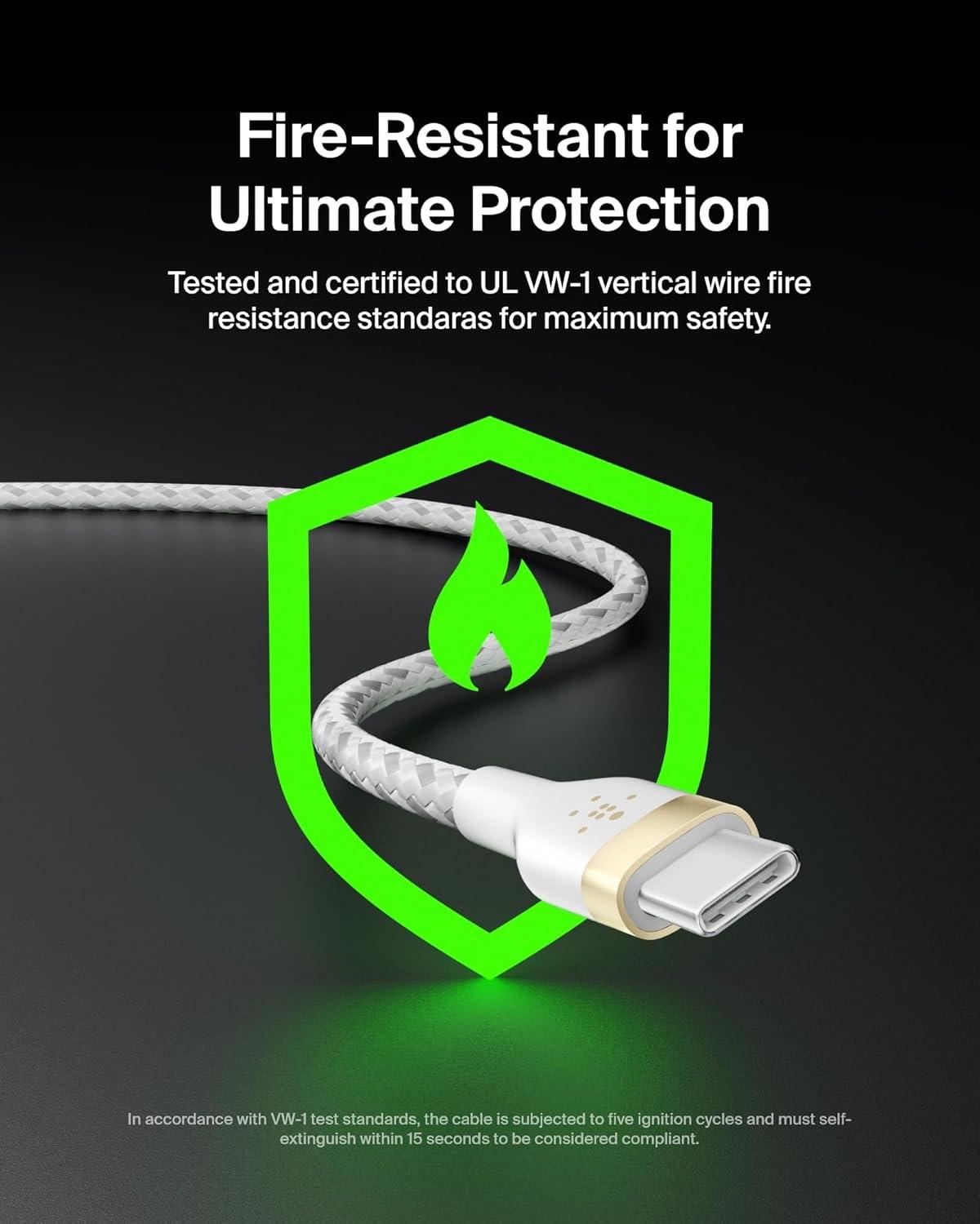 imageBelkin BoostCharge Pro Flex Braided USBC to USBC Charger Cable 2M66FT USBIF Fast Charging Cable for iPhone 16 Series MacBook Pro iPad Pro Galaxy S25 S24 Nintendo Switch 2 amp More WhiteWhite