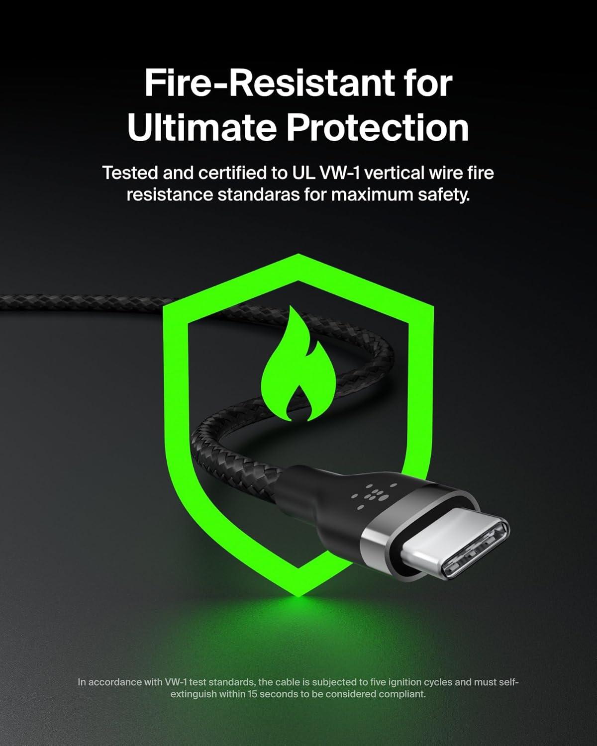 imageBelkin BoostCharge Pro Flex Braided USBC to USBC Charger Cable 2M66FT USBIF Fast Charging Cable for iPhone 16 Series MacBook Pro iPad Pro Galaxy S25 S24 Nintendo Switch 2 amp More WhiteBlackWhite