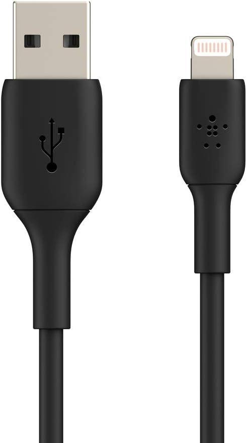 imageBelkin Lightning Cable Boost Charge Lightning to USB Cable for iPhone iPad AirPods MFiCertified iPhone Charging Cable 3ft1m White CAA001bt1MWHBlack