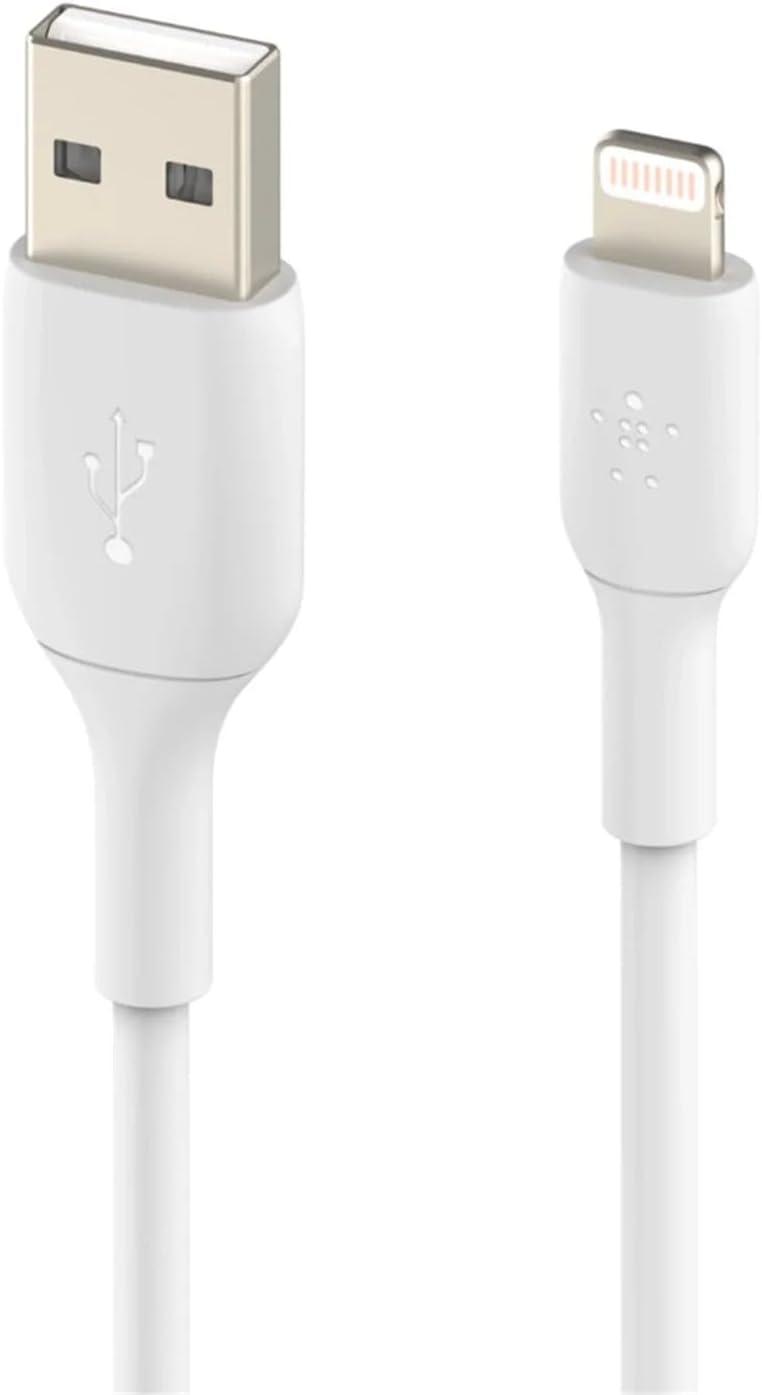 imageBelkin Lightning Cable Boost Charge Lightning to USB Cable for iPhone iPad AirPods MFiCertified iPhone Charging Cable 3ft1m White CAA001bt1MWHWhite