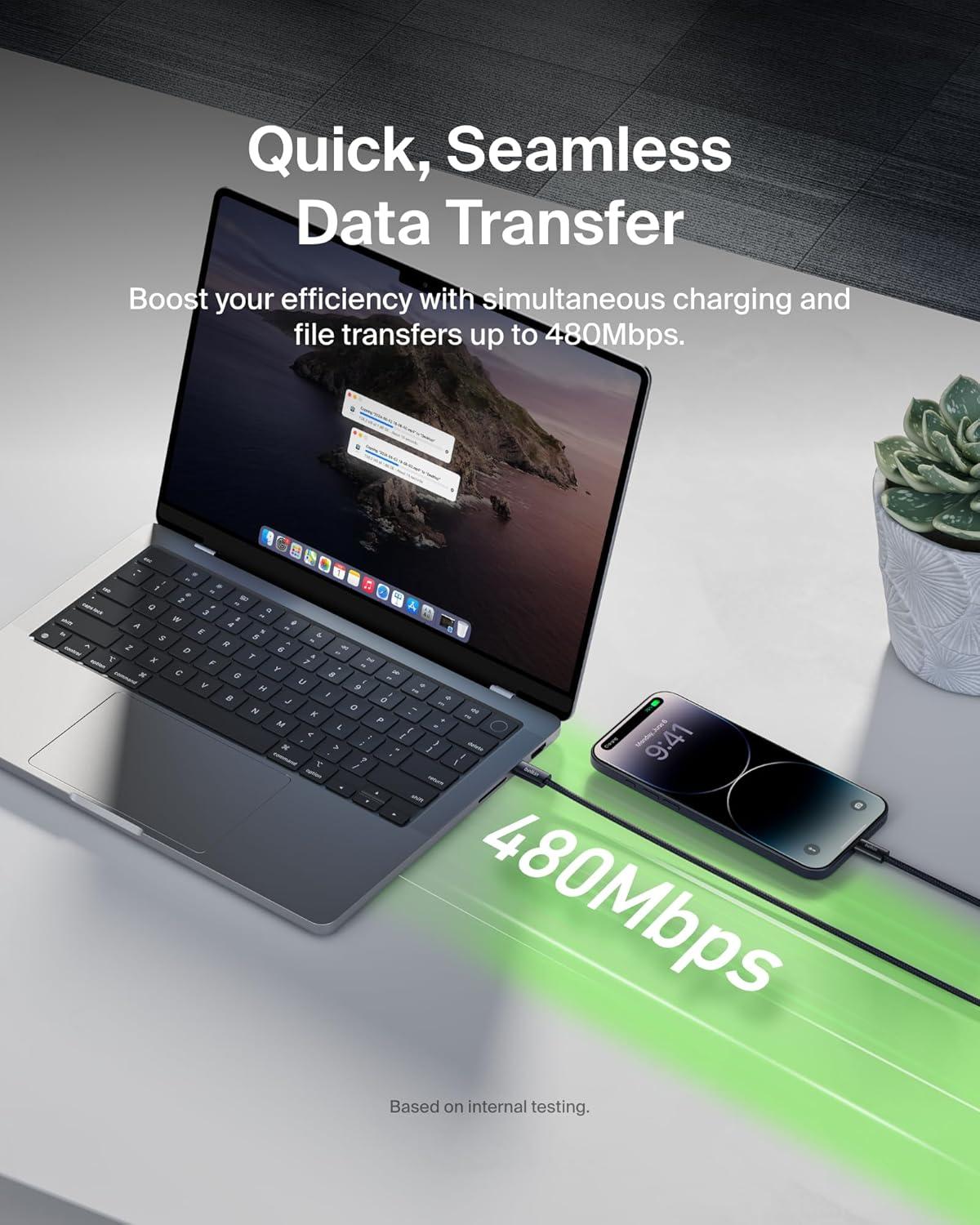 imageBelkin USB C Cable wLightning Connector 66ft Soft Flexible FastCharging Cable Lightning Charger Cord for iPhone 14 amp Earlier Series iPad 9th Gen Airpods amp More BlackBlack