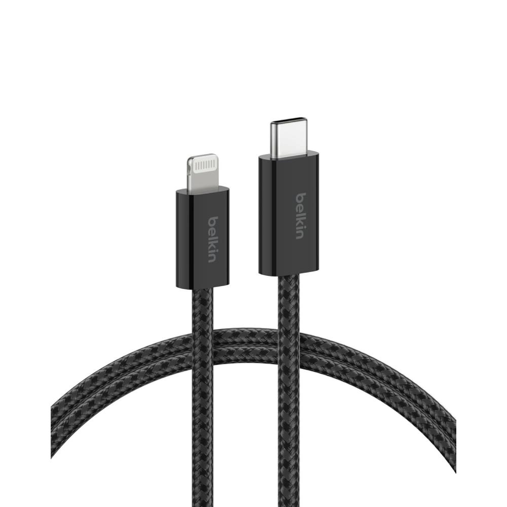 imageBelkin USB C Cable wLightning Connector 66ft Soft Flexible FastCharging Cable Lightning Charger Cord for iPhone 14 amp Earlier Series iPad 9th Gen Airpods amp More BlackBlack