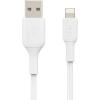 Belkin Lightning Cable (Boost Charge Lightning to USB Cable for iPhone, iPad, AirPods) MFi-Certified iPhone Charging Cable, 3ft/1m, White (CAA001bt1MWH)(White)