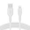 Belkin BoostCharge Flex Silicone USB Type A to Lightning Cable (2M/6.6FT), MFi Certified Charging Cable for iPhone 13, 12, 11, Pro, Max, Mini, SE, iPad and More, 2-pack, Black(White)