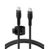 Belkin BoostCharge Pro Flex Braided USB-C to USB-C Charger Cable (2M/6.6FT), USB-IF Fast Charging Cable for iPhone 16 Series, MacBook Pro, iPad Pro, Galaxy S25, S24, Nintendo Switch 2 & More – White(Black)