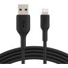 Belkin Lightning Cable (Boost Charge Lightning to USB Cable for iPhone, iPad, AirPods) MFi-Certified iPhone Charging Cable, 3ft/1m, White (CAA001bt1MWH)(Black)