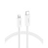 Belkin USB C Cable w/Lightning Connector, 6.6ft – Soft, Flexible Fast-Charging Cable, Lightning Charger Cord for iPhone 14 & Earlier Series, iPad 9th Gen, Airpods & More – Black(White)