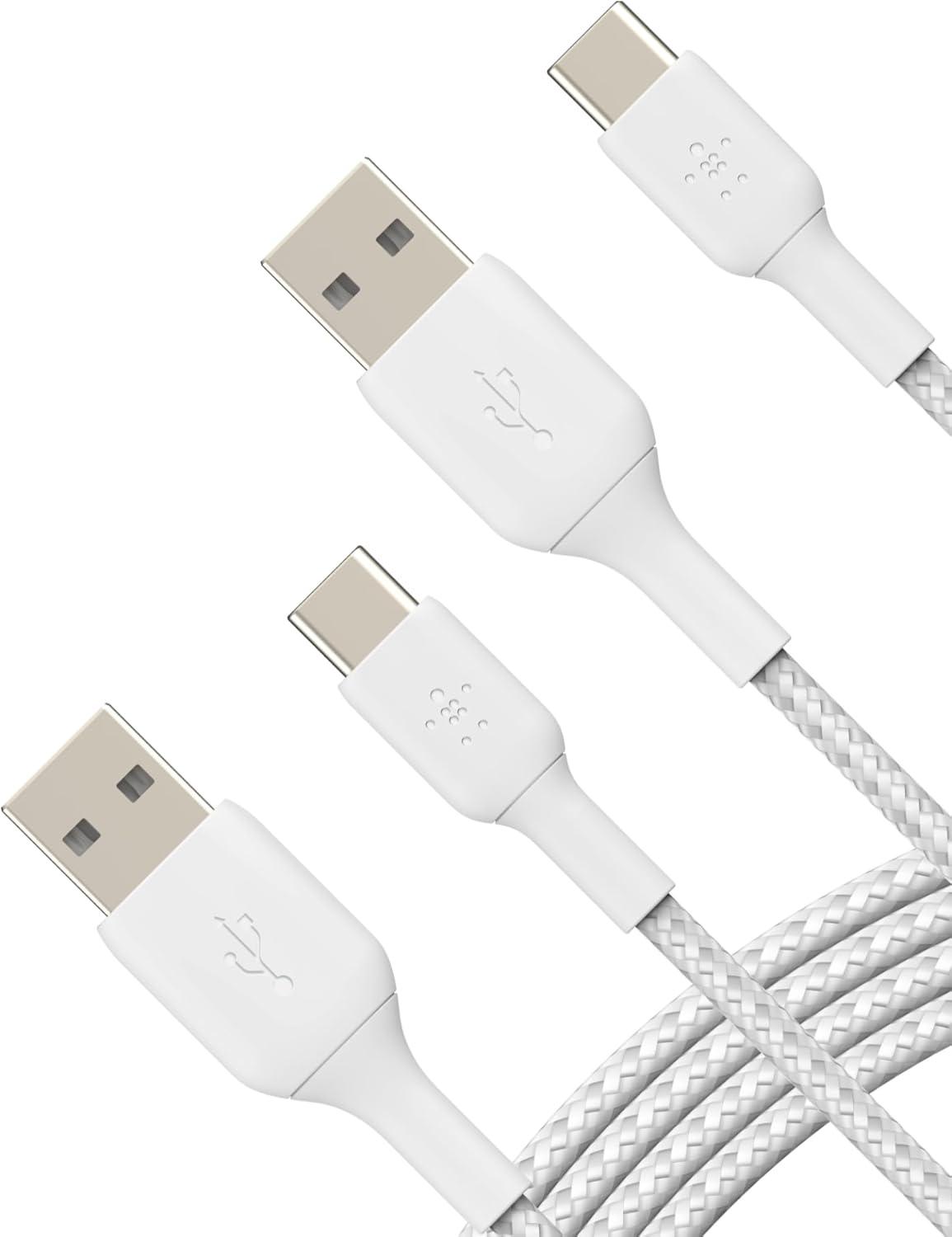 imageBelkin BoostCharge Braided USBC to USBA Charging Cable 33ft1M for iPhone 17 amp 16 Series Samsung Galaxy S25 Series Google Pixel 10 iPad Pro Nintendo Switch 2 Carplay amp More Black 2PackWhite