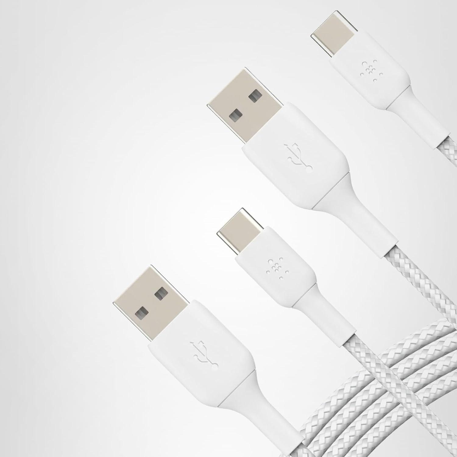 imageBelkin BoostCharge Braided USBC to USBA Charging Cable 33ft1M for iPhone 17 amp 16 Series Samsung Galaxy S25 Series Google Pixel 10 iPad Pro Nintendo Switch 2 Carplay amp More Black 2PackWhite