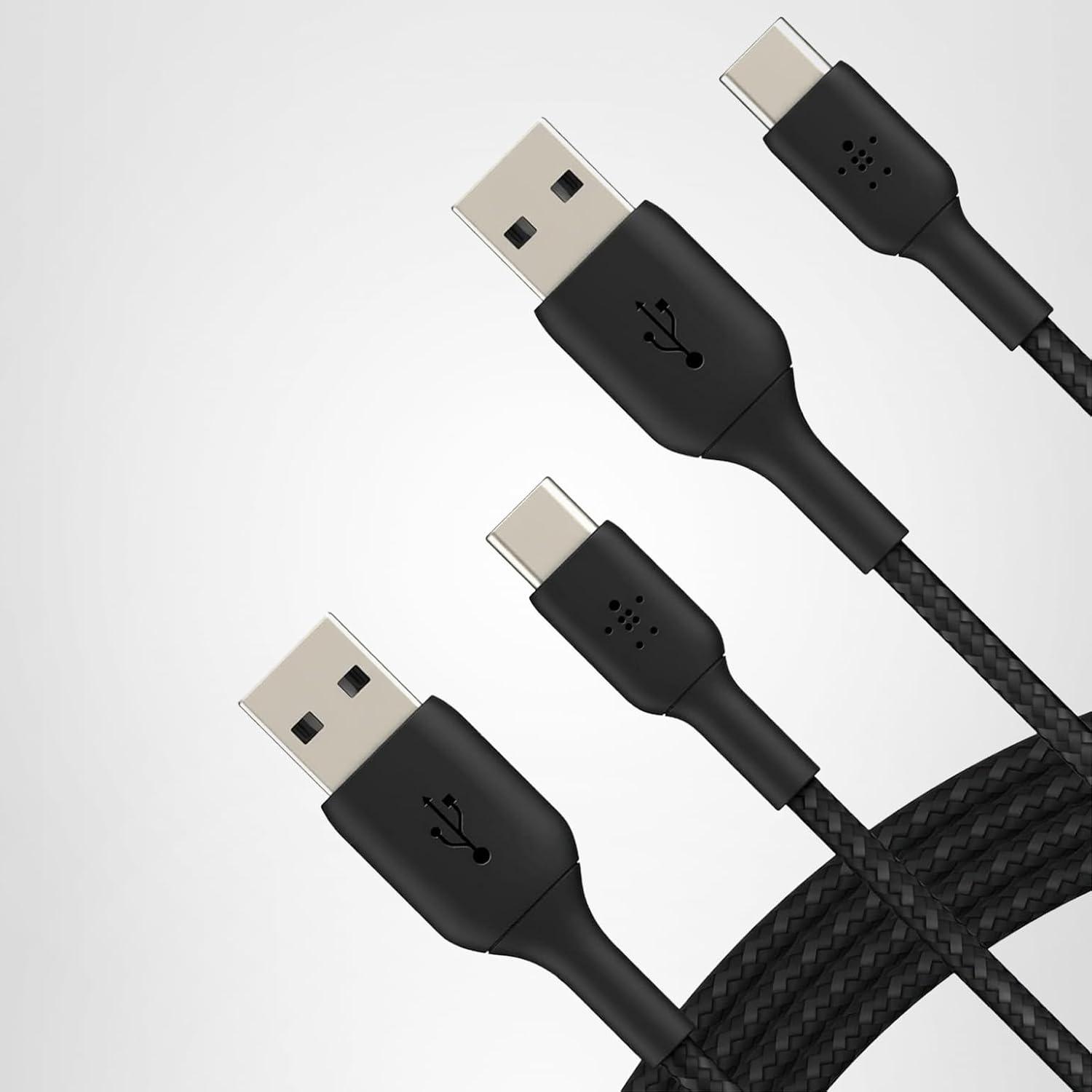 imageBelkin BoostCharge Braided USBC to USBA Charging Cable 33ft1M for iPhone 17 amp 16 Series Samsung Galaxy S25 Series Google Pixel 10 iPad Pro Nintendo Switch 2 Carplay amp More Black 2PackBlack