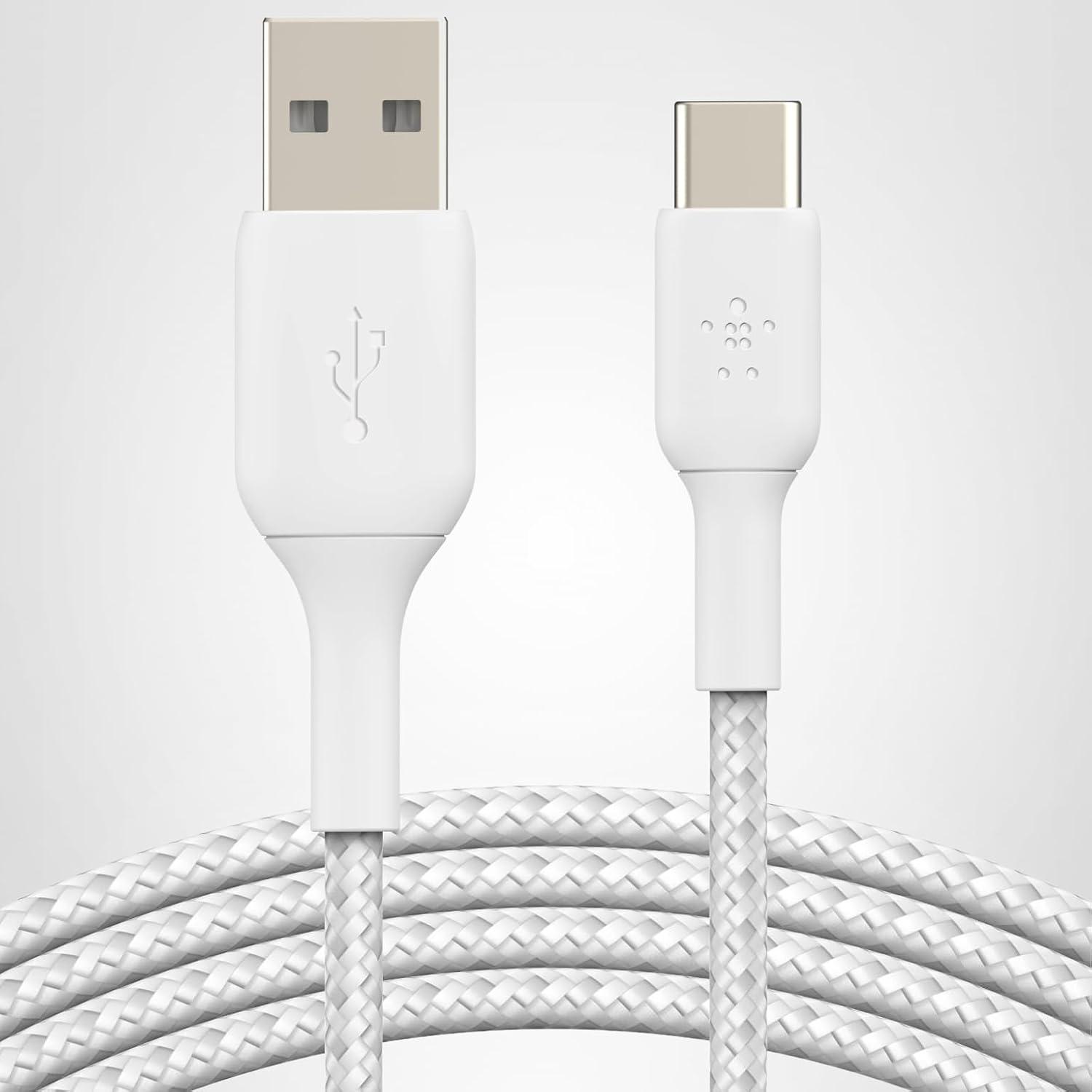 imageBelkin BoostCharge Braided USBC to USBA Charging Cable 33ft1M for iPhone 17 amp 16 Series Samsung Galaxy S25 Series Google Pixel 10 iPad Pro Nintendo Switch 2 Carplay amp More Black 2PackWhite