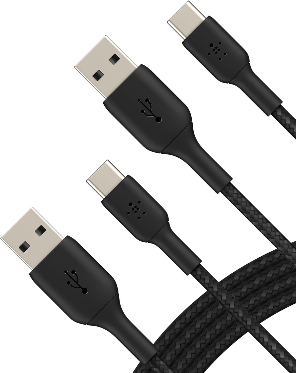 imageBelkin BoostCharge Braided USBC to USBA Charging Cable 33ft1M for iPhone 17 amp 16 Series Samsung Galaxy S25 Series Google Pixel 10 iPad Pro Nintendo Switch 2 Carplay amp More Black 2PackBlack