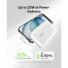 Belkin Portable Charger, Power Bank 10000 mAh w/Integrated Cable – 20W Fast Charge USB-C Power Delivery, iPhone Charger – Apple iPhone 17, Air, Pro, Pro Max, iPad, Samsung Galaxy S25, & More – Black(White)