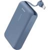 Belkin Portable Charger, Power Bank 10000 mAh w/Integrated Cable – 20W Fast Charge USB-C Power Delivery, iPhone Charger – Apple iPhone 17, Air, Pro, Pro Max, iPad, Samsung Galaxy S25, & More – Black(Blue)