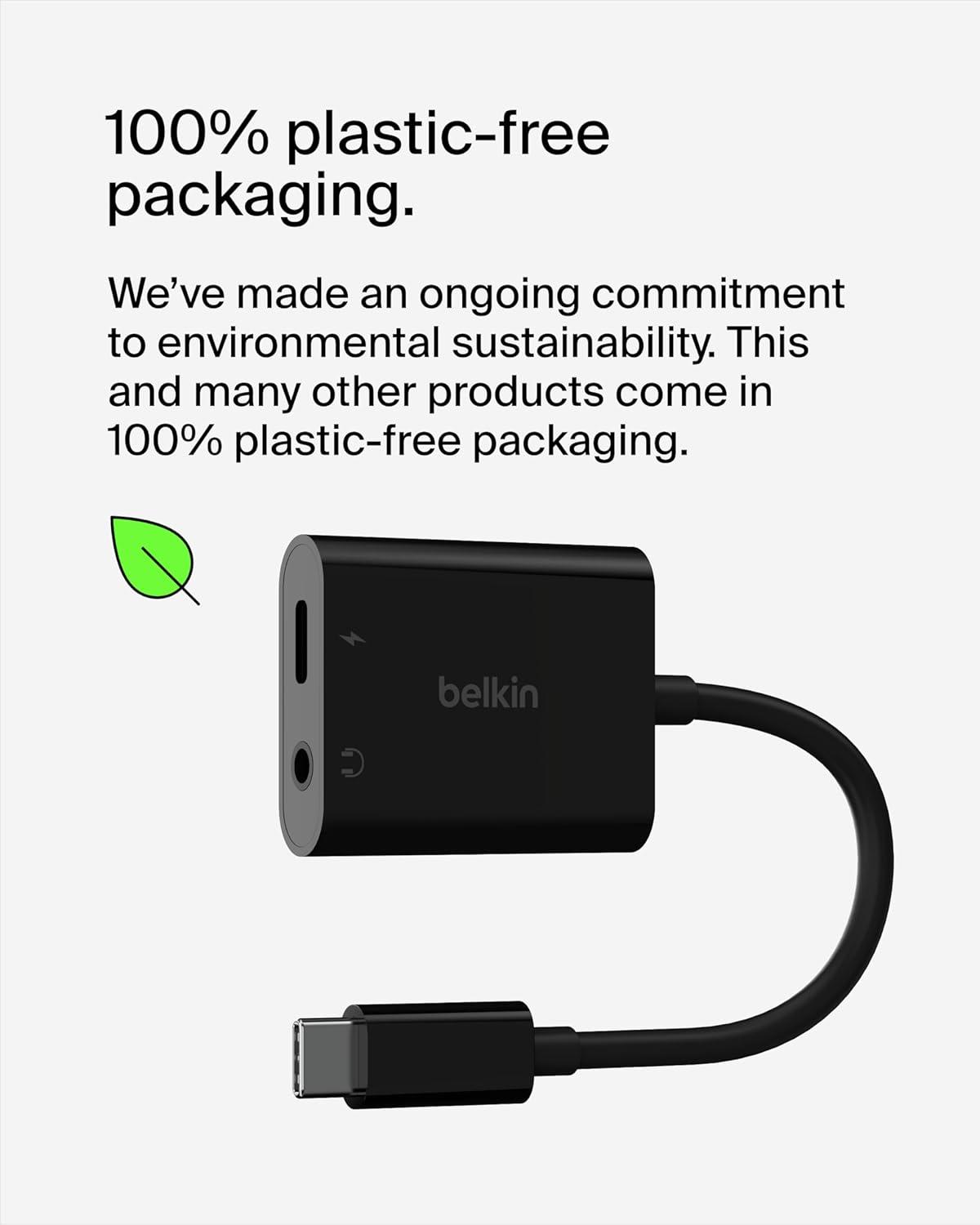 imageBelkin RockStar 35mm Audio with USBC Charge Adaptor Included USBC Audio Adaptor Compatible with iPad Pro Galaxy Note Google Pixel LG G6 Sony Xperia OnePlus and More Black