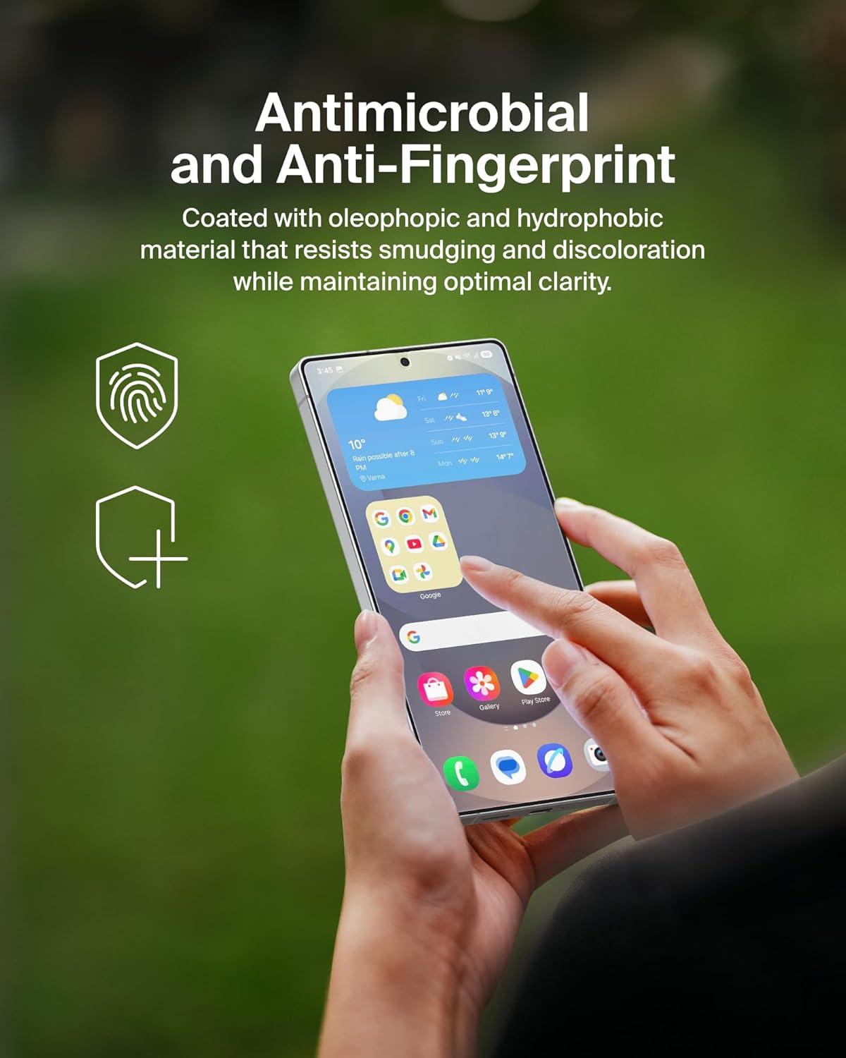 imageBelkin ScreenForce InvisiGlass Treated Screen Protector for Samsung Galaxy S25 Ultra 9H Hardness ScratchResistant Impact Protection wAlign Tray for Easy Application Made with Recycled Glass