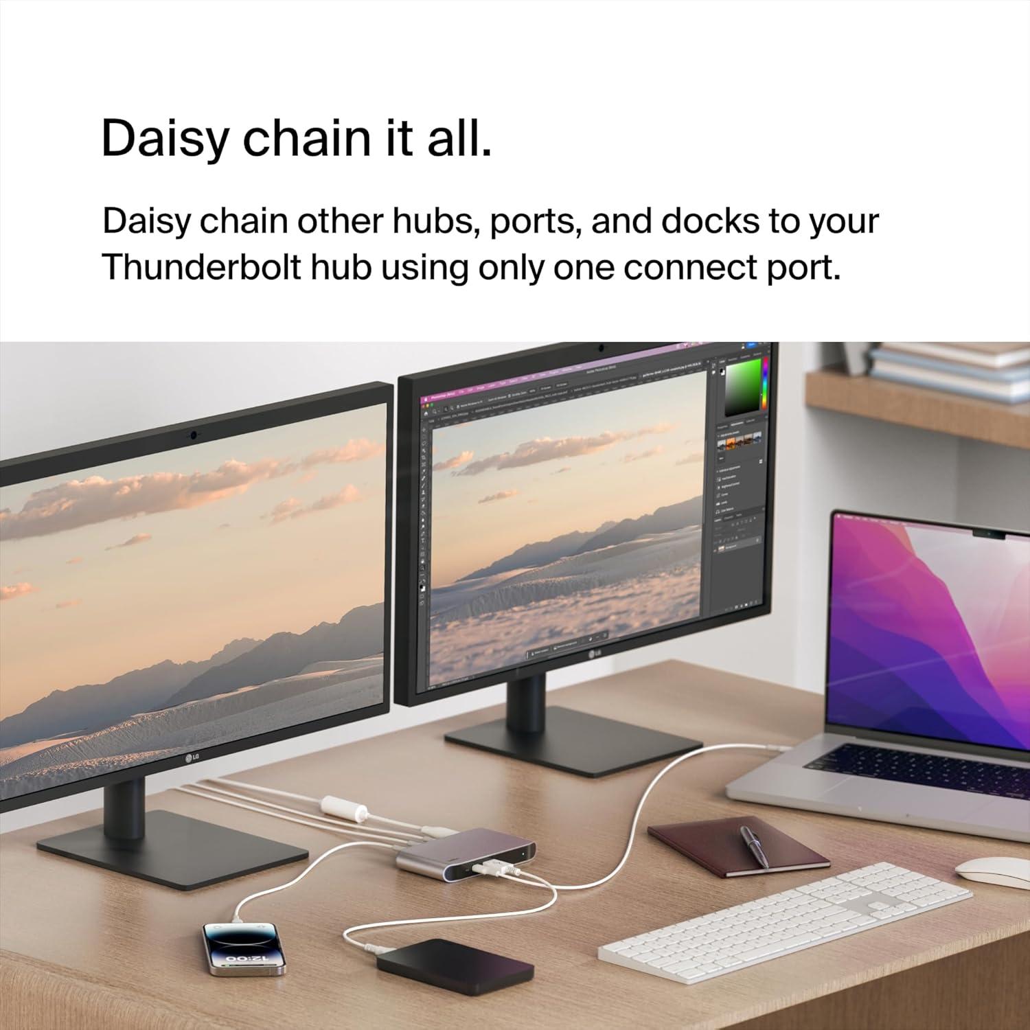 imageBelkin Thunderbolt 3 Dock Pro w Thunderbolt 3 Cable USBC Hub USBC Docking Station for MacOS amp Windows Dual 4K 60Hz 40Gbps Transfer Speed 85W Upstream Charging w Ethernet SD amp Audio PortsThunderbolt 4