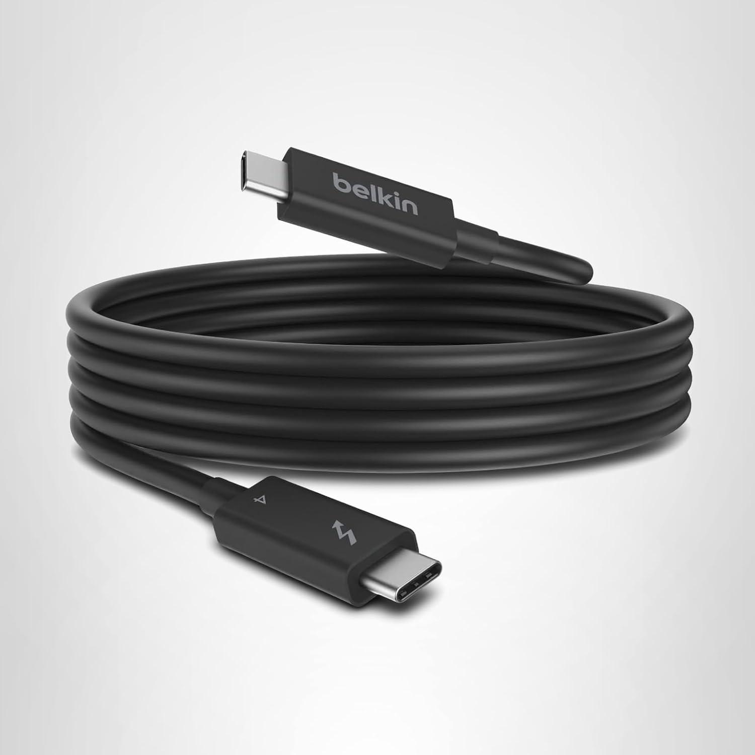 imageBelkin Thunderbolt 4 Cable 2M 66ft Power Cable USBC to USBC Cable w 100W Power Delivery USB 4 Compliant Compatible with Thunderbolt 3 MacBook Pro eCPU amp More Intel Thunderbolt Certified1M