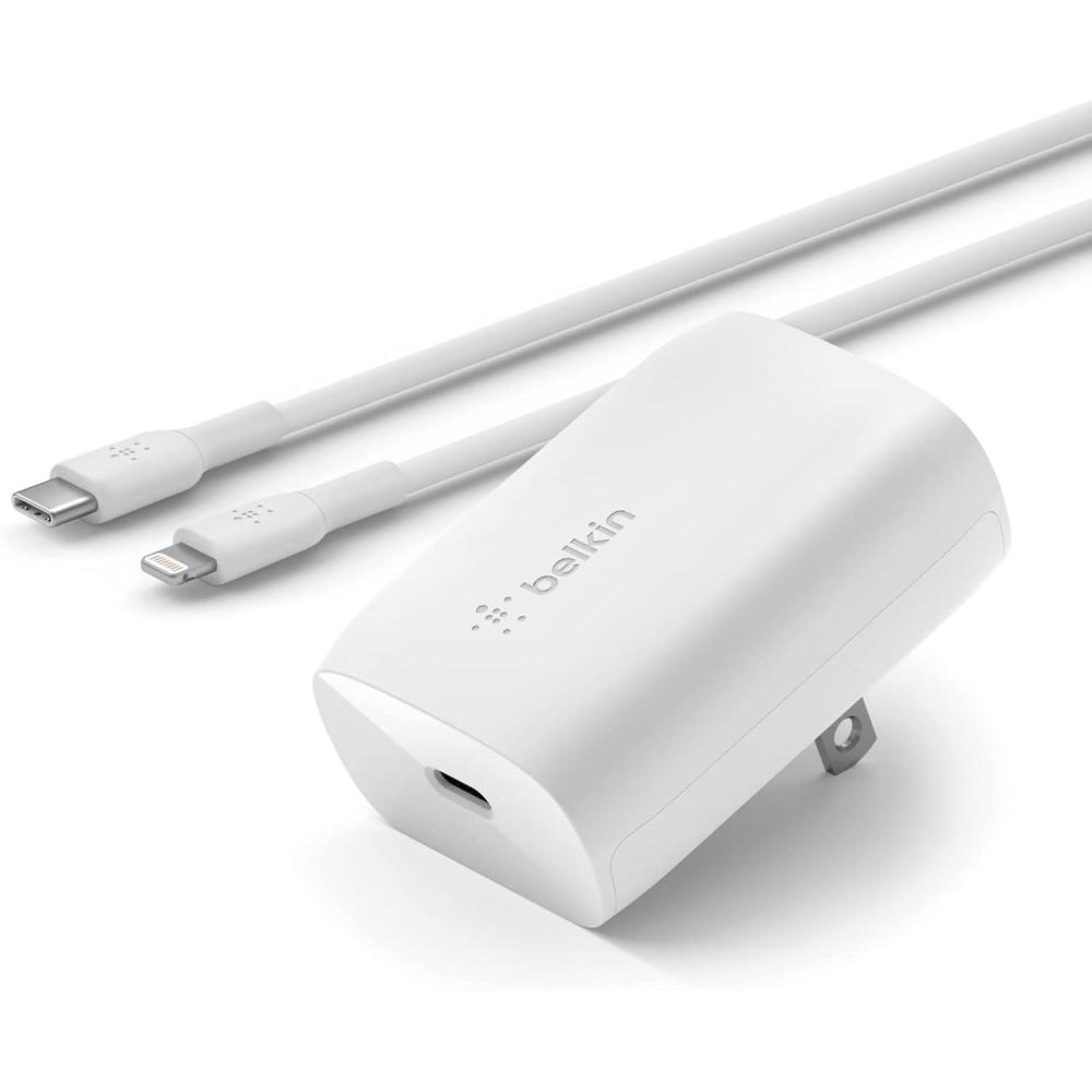 imageBelkin USB C Charger Block 30W Fast Charging  iPhone 17 Air Pro Pro Max Samsung Galaxy S25 iPad AirPods Apple Watch Nintendo Switch 2 amp More  White20W  CLTG Cable