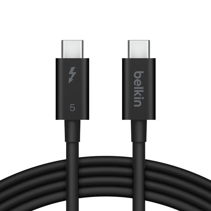 imageBelkin USBC Thunderbolt 5 Cable 240W Power Delivery Bandwidth Boost up to 120Gbps 3X Faster Data Transfer 4K UHD Image Resolution 1m USB C Cable Intel Certified  Black